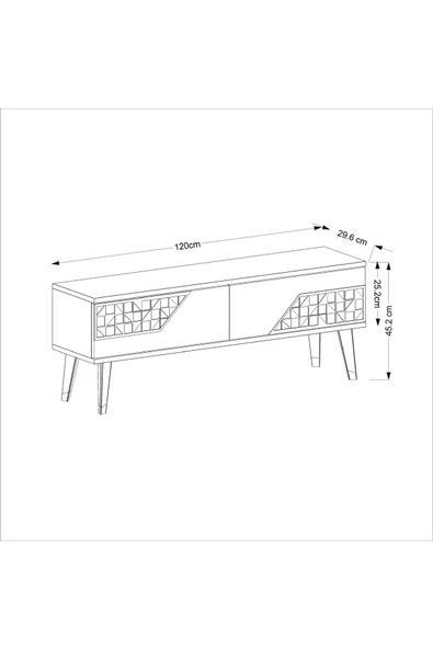 Cantek Dizayn Torontoct 120 Cm Tv Sehpası (Alt Modül) Ceviz-Beyaz - 5