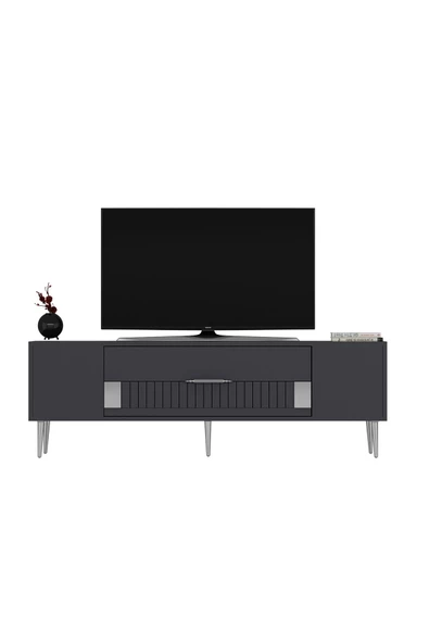 Cantek Dizayn Dekolp4Ct Tv Sehpası Antrasit-Gümüş - 3