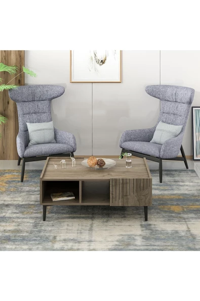 Cantek Dizayn Artemisct Orta Sehpa Ceviz-Ceviz - 3