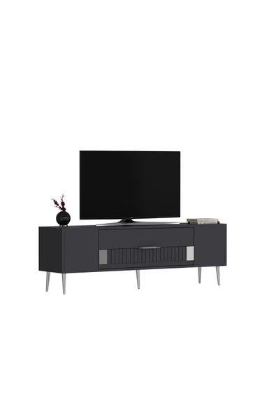 Cantek Dizayn Dekolp4Ct Tv Sehpası Antrasit-Gümüş - 4
