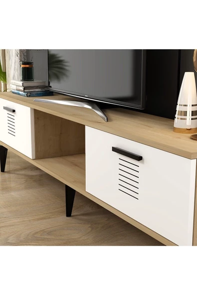 Cantek Dizayn Assimo Tv Ünitesi Takımı Safirmeşe-Beyaz - 4
