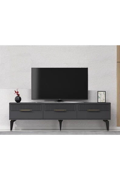 Cantek Dizayn Allvin 180 Cm Tv Sehpası Antrasit Antrasit