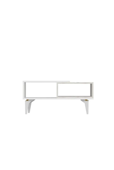 Cantek Dizayn Sintaa 180 Cm  Şömineli(B)  Tv Ünitesi, Konsol(Kx180)  Ve Orta Sehpa  Salon Takımı Beyaz-Efesmermer - 8