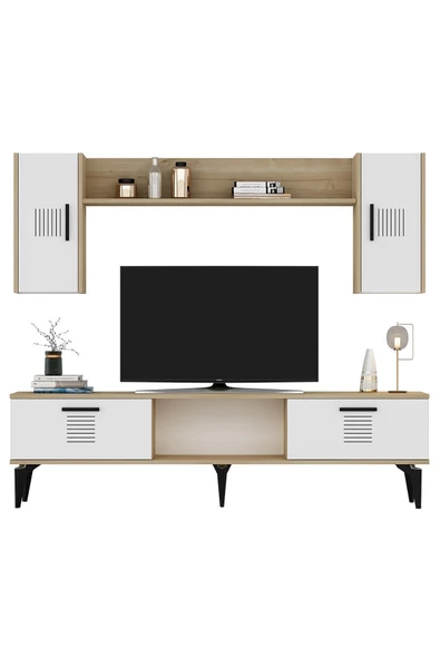 Cantek Dizayn Assimo Tv Ünitesi Takımı Safirmeşe-Beyaz - 5