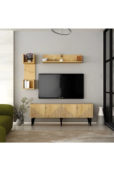 Cantek Dizayn Medda Tv Ünitesi Takımı Safirmeşe-Altın