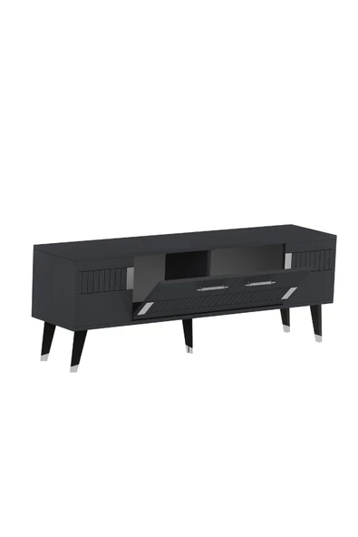 Cantek Dizayn Modda Tv Sehpası (Alt Modül) Antrasit-Gümüş - 4