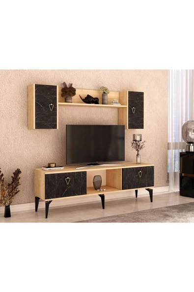 Cantek Dizayn Sienna Tv Ünitesi Takımı Safirmeşe-Royalmermer - 2