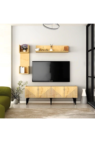 Cantek Dizayn Medda Tv Ünitesi Takımı Safirmeşe-Gümüş