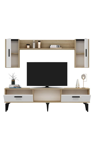 Cantek Dizayn Assimo Tv Ünitesi Takımı Safirmeşe-Beyaz - 7
