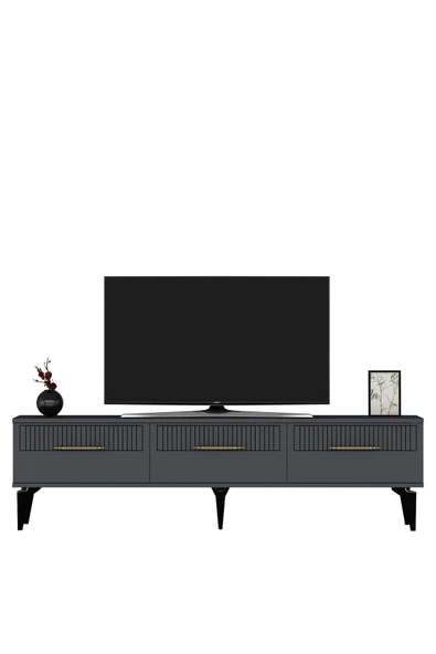 Cantek Dizayn Allvin 180 Cm Tv Sehpası Antrasit Antrasit - 4