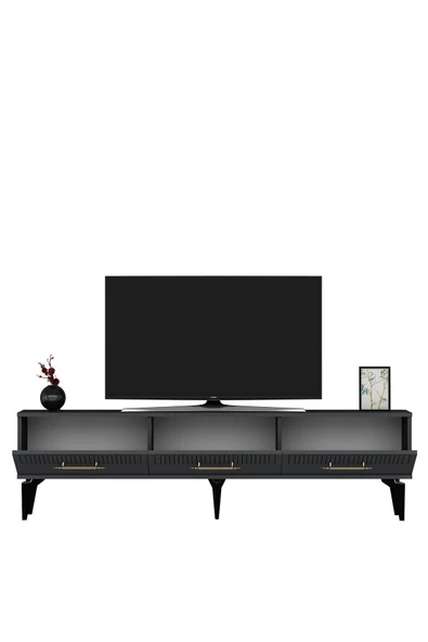 Cantek Dizayn Allvin 180 Cm Tv Sehpası Antrasit Antrasit - 5