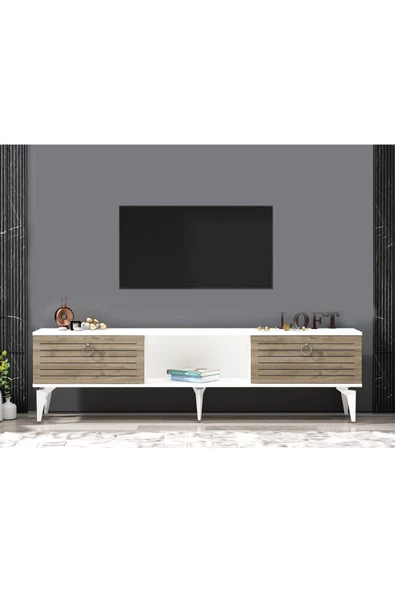 Cantek Dizayn Arrona Tv Sehpası (Alt Modül) Beyaz Ceviz
