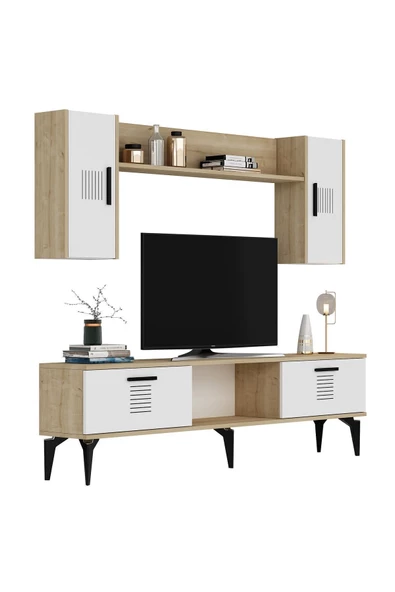 Cantek Dizayn Assimo Tv Ünitesi Takımı Safirmeşe-Beyaz - 6