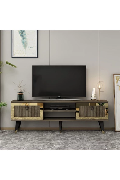 Cantek Dizayn Lidya Tv Stand Ceviz-Altın