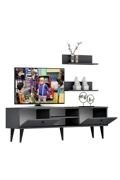 Cantek Dizayn Millano Tv Ünitesi 150Cm Antrasit - 5