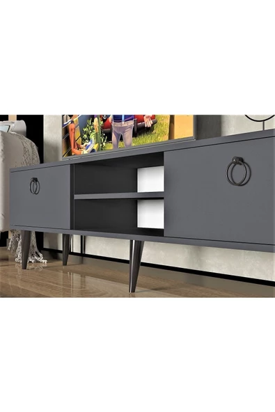 Cantek Dizayn Millano Tv Ünitesi 150Cm Antrasit - 6