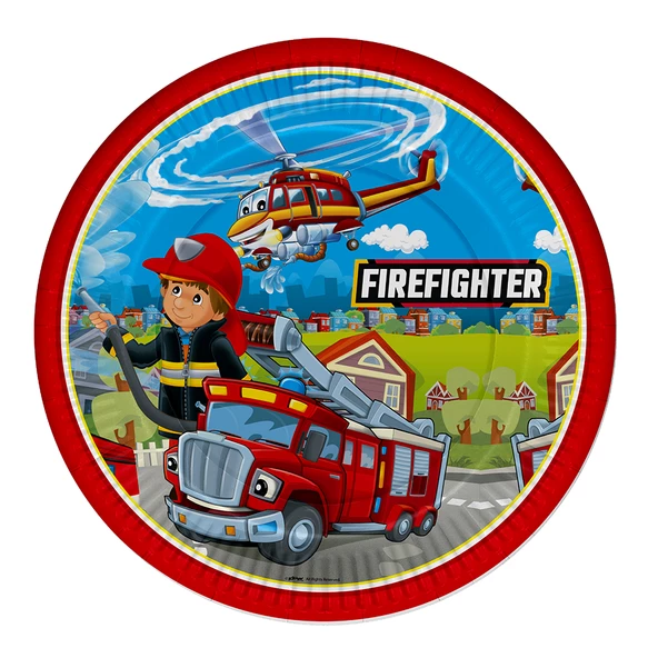 Firefighters Karton Tabak 23cm 24lü paket