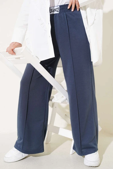 Balance Armalı Bel Lastikli Pantolon Füme - Resim 2