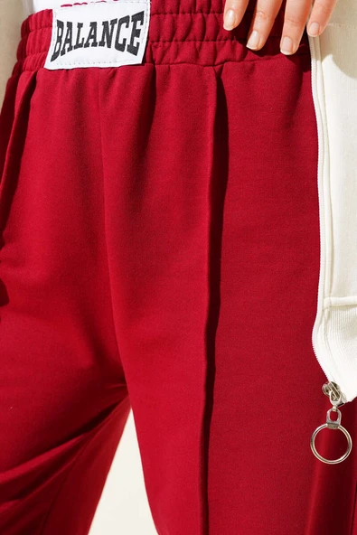Balance Armalı Bel Lastikli Pantolon Bordo - 4