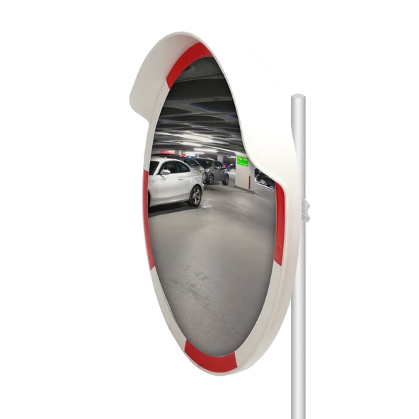 Otopark Aynası 60 cm Trafik Ayna Direği Trafik Güvenlik Aynası Seti 2.5m Ayna Direği