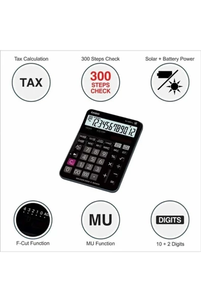 Casio Dj-120d Plus Işlem Kontrollü 12 Hane Masa Üstü Hesap Makinesi - 4
