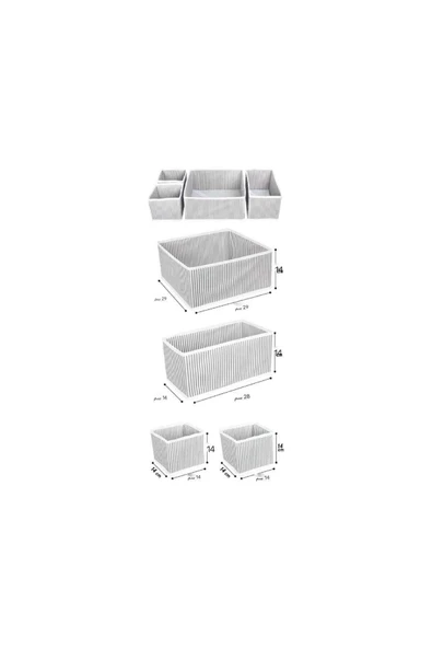 4'lü Çekmece Düzenleyici Dolap Içi Çekmece Düzenleyici Çekmece Organizer - 7