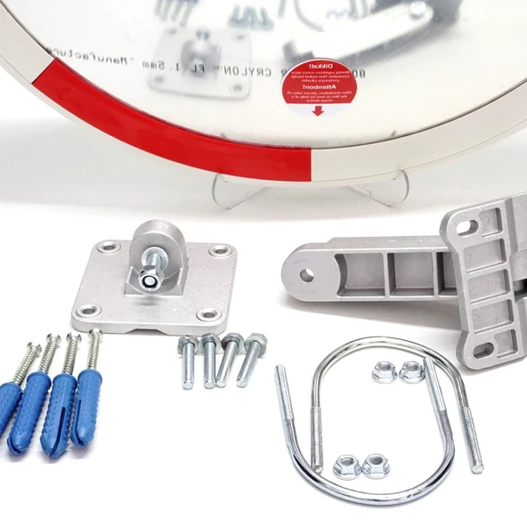 Otopark Aynası 60 cm Trafik Ayna Direği Trafik Güvenlik Aynası Seti 2.5m Ayna Direği - 3