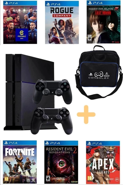 Playstation 4 Fat - 1 Tb +yenilenmiş + 2. Ps4 Kol + Consolex Çanta + 10 Dijital Oyun