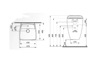 Bocchi Firenze Parlak Beyaz Monoblok Lavabo 1082-001-0126 - 2