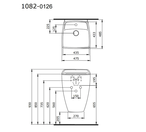 Bocchi Firenze Asma Monoblok Lavabo Parlak Siyah 1082-005-0126 - 2