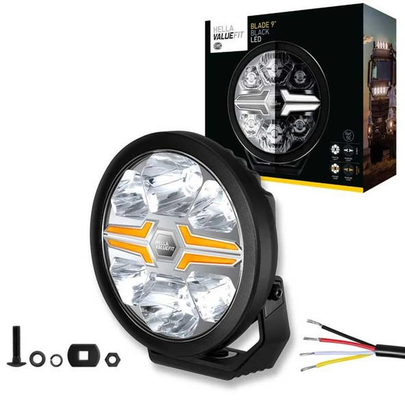 Hella Off-Road Valuefit Blade Led Uzun Far Siyah 18W 9" Beyaz-Amber Isik 1FJ357199-071