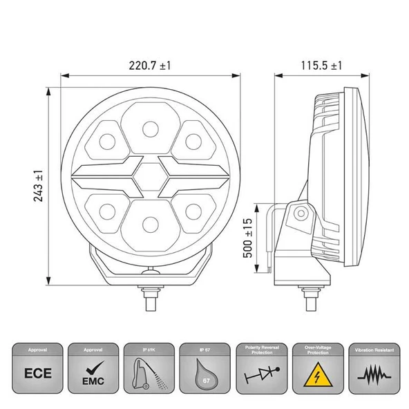 Hella Off-Road Valuefit Blade Led Uzun Far Siyah 18W 9" Beyaz-Amber Isik 1FJ357199-071 - 4