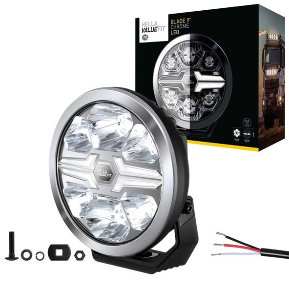 Hella Off-Road Valuefit Blade Led Uzun Far Krom 17W 9" Beyaz Isik 1FJ357199-001