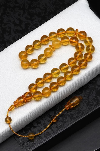 Damla Kehribar Küre Kesim Tesbih Litvanya Sertifikalı