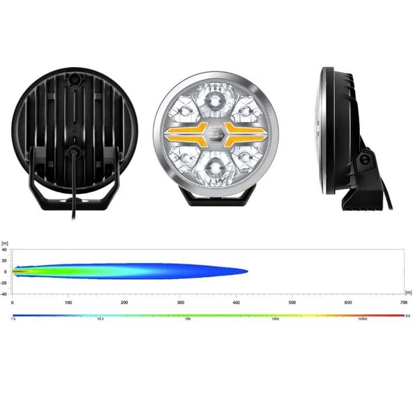 Hella Off-Road Valuefit Blade Led Uzun Far Krom 17W 9" Beyaz-Amber Isik 1FJ357199-021 - Resim 3