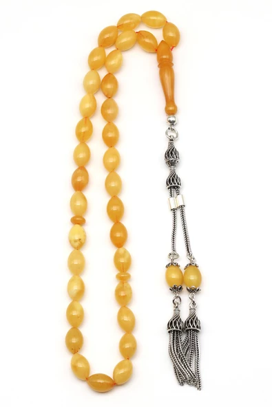 Damla Kehribar Arpa Kesim Tesbih Litvanya Sertifikalı