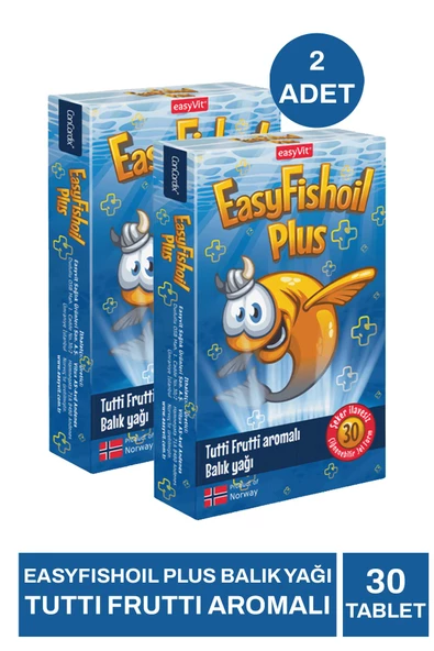 EasyFishoil Plus Balık Yağı Tutti Frutti Aromalı 30 Çiğnenebilir Jel 2 Adet ürün görseli 1