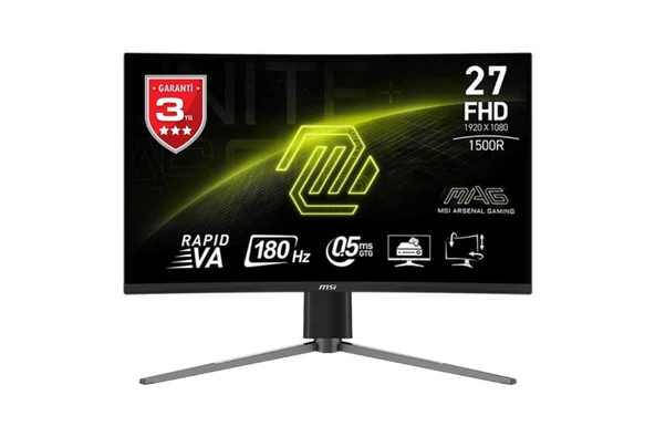 MSI MAG 27C6PF 27'' FHD CURVE RAPID VA 180HZ 1MS ADAPTIVE-SYNC GAMING MONITOR