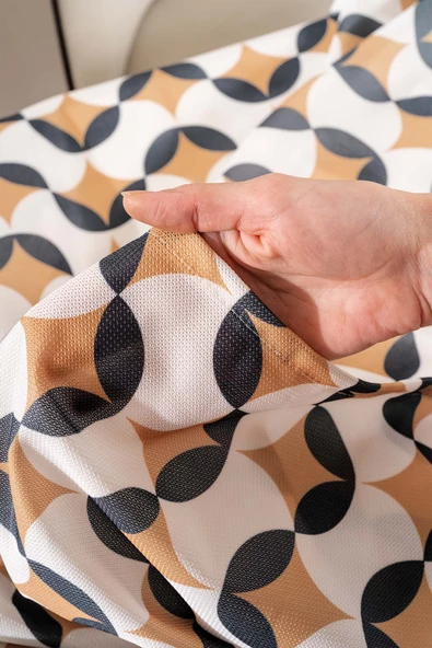 Rivaİstanbul Geometrik Soyut Masa Örtüsü, Sofra Bezi, Piknik Örtüsü - 7