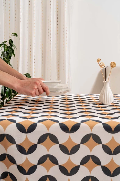 Geometrik Soyut Masa Örtüsü, Sofra Bezi, Piknik Örtüsü - 4