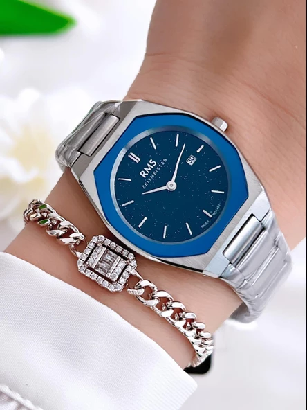 RMS Romanson Çelik Kordon&Kasa Takvimli Tasarım Kadran 50 Mt Su Gecirmez Kadın Kol Saati AG1490.01 ürün görseli