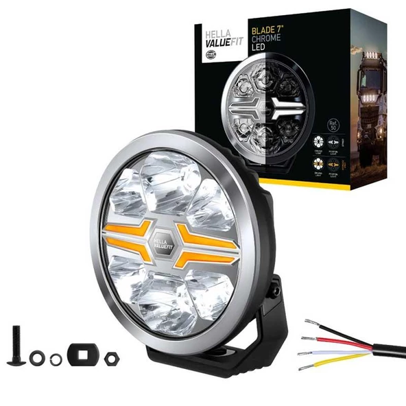 Hella Off-Road Valuefit Blade Led Uzun Far Krom 36W 7" Beyaz-Amber Isik 1FJ357198-031