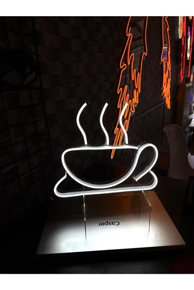Twins Led Aydınlatma Kahve Fincanı Pleksi Neon Tabela - Resim 4