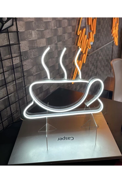 Twins Led Aydınlatma Kahve Fincanı Pleksi Neon Tabela - Resim 5