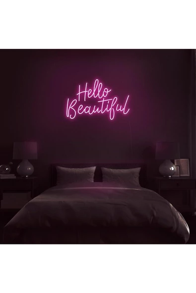 Twins Led Aydınlatma Hello Beautiful Yazılı Neon Tabela