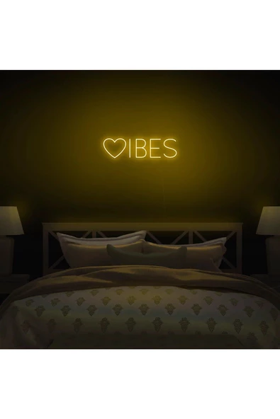 Twins Led Aydınlatma VİBES Yazılı ve Şekilli Neon Tabela ürün görseli 1