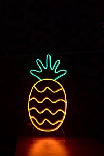 Twins Led Aydınlatma Ananas Pleksi Neon Tabela