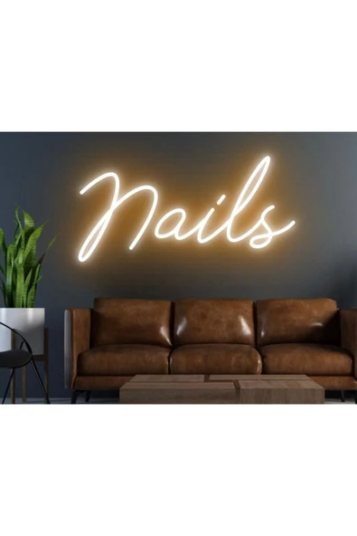 Twins Led Aydınlatma Nails Yazılı Neon Tabela ürün görseli 1