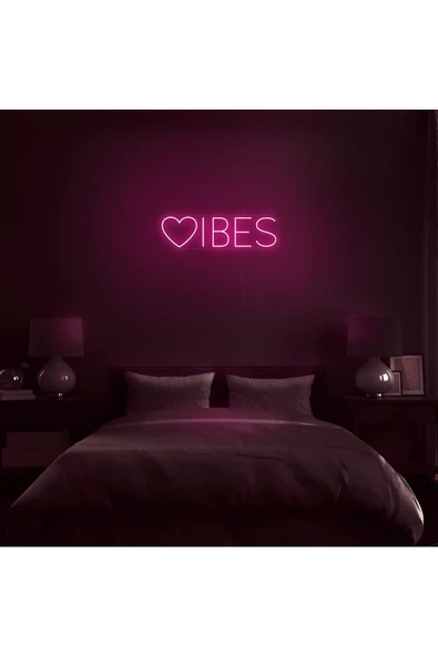 Twins Led Aydınlatma VİBES Yazılı ve Şekilli Neon Tabela ürün görseli