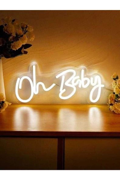 Twins Led Aydınlatma Oh Baby Yazılı Neon Pleksi Tabela - Resim 2